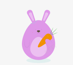 Q版紫色水母卡通复活节紫色兔子简笔画图标吉高清图片