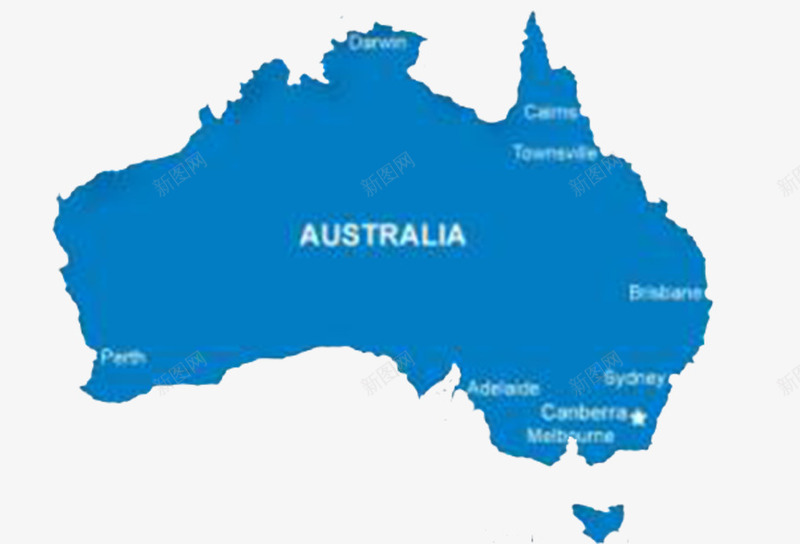 英文标记澳洲地图图标png_新图网 https://ixintu.com 澳洲地图 英文标记 蓝色