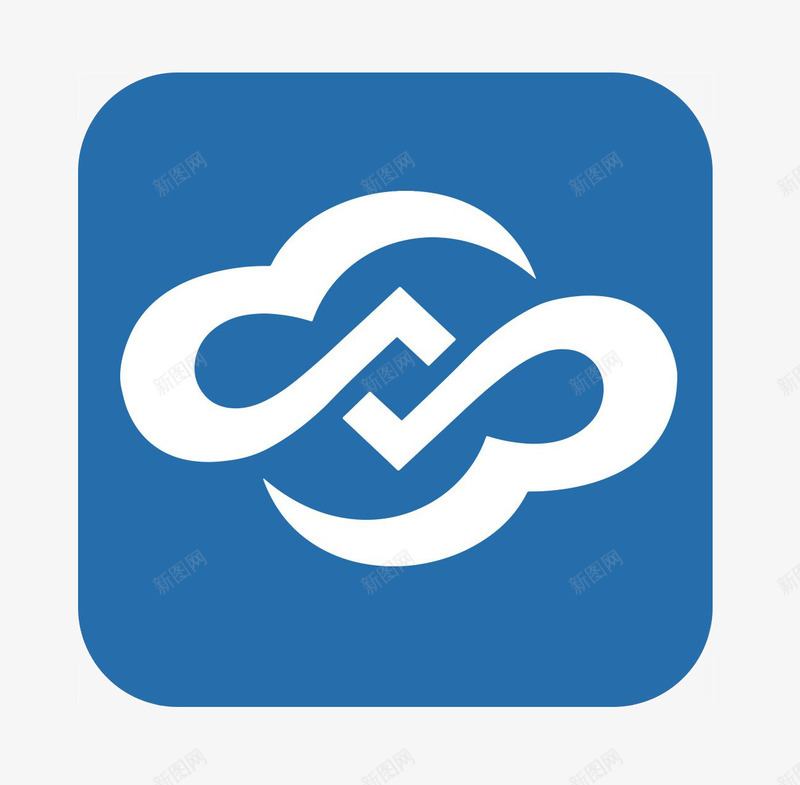 蓝色云朵互联网logo图标png_新图网 https://ixintu.com 云技术 云朵型 互联网logo 正方形 科技 网络 蓝色
