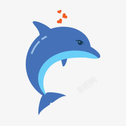 海洋生物PNG免抠图卡通海豚矢量图高清图片