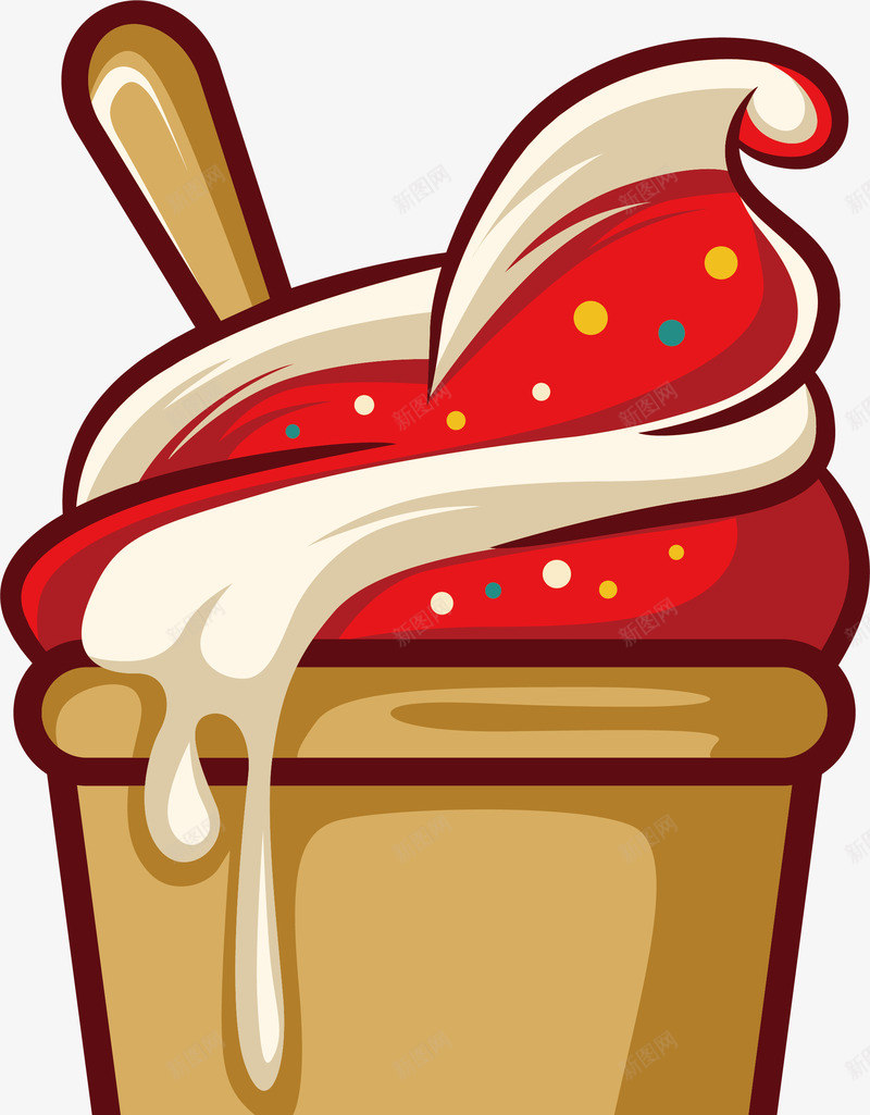 草莓味水果雪糕png免抠素材_新图网 https://ixintu.com 免抠PNG 冰淇淋 冰激凌 卡通图案 奶油 草莓雪糕 雪糕