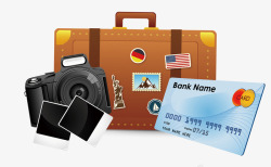 旅游行李卡片素材