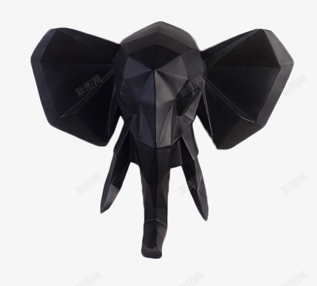黑色象头塑料材质壁挂png免抠素材_新图网 https://ixintu.com 壁挂 大象 大象头 装饰 黑色