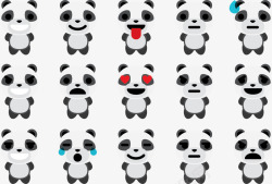 熊猫表情矢量图素材