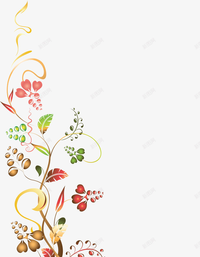 神奇植物多彩花瓣和叶子png免抠素材_新图网 https://ixintu.com 叶子 多彩 植物 神奇 花瓣