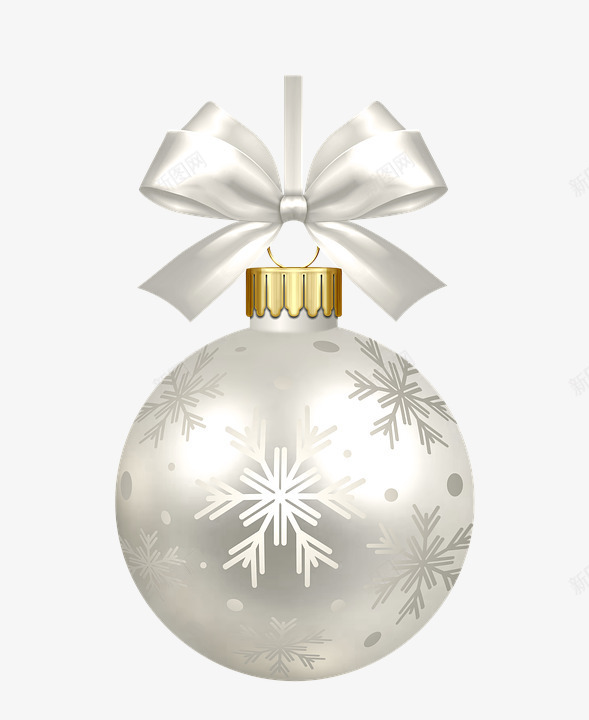 圣诞节悬挂小球png免抠素材_新图网 https://ixintu.com 圣诞节免扣 小白球 白色 蝴蝶结 装饰 装饰元素
