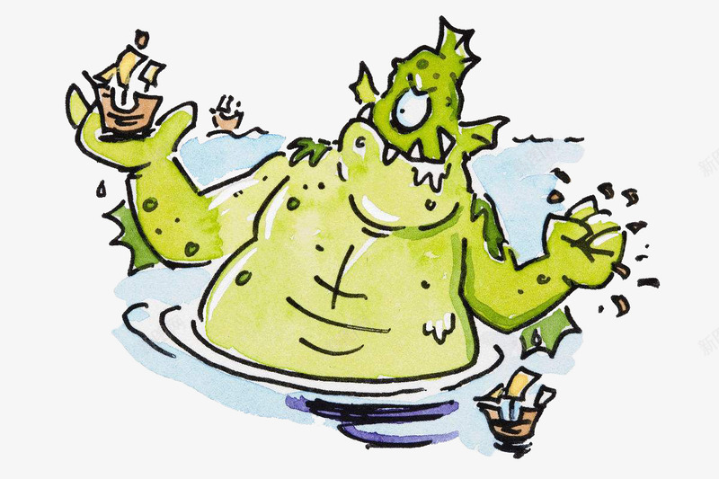 海洋绿巨人卡通漫画png免抠素材_新图网 https://ixintu.com 卡通 帆船 怪兽 怪物 海怪 海洋 漫画 生物 绿巨人