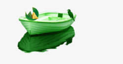 绿色的小船素材