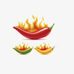 辣椒燃烧的辣椒装饰图案蔬菜素材