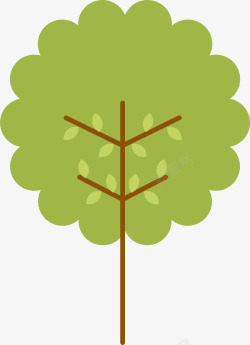 简单可爱的绿树素材