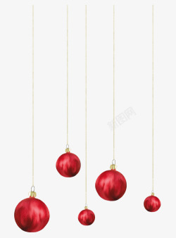 圣诞吊坠红球装饰素材
