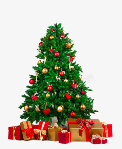 节日彩球圣诞节圣诞树高清图片