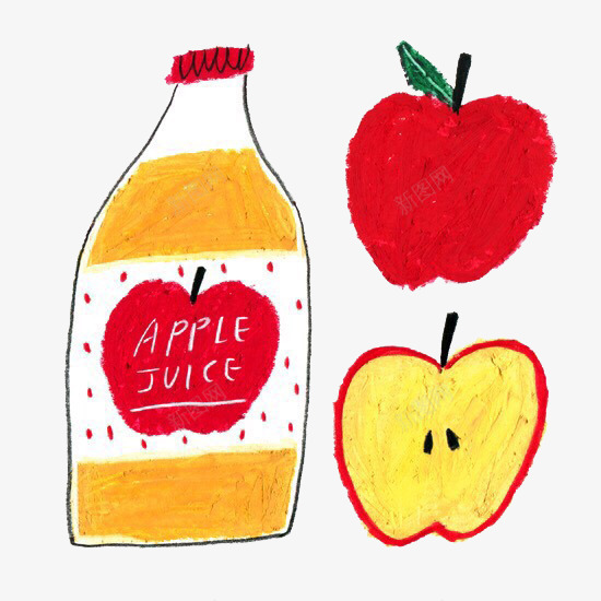 卡通苹果汁png免抠素材_新图网 https://ixintu.com 水果 苹果 苹果汁 饮料