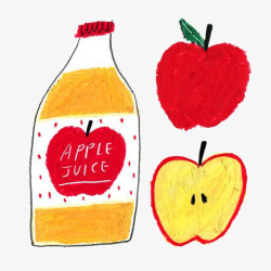 卡通苹果汁素材