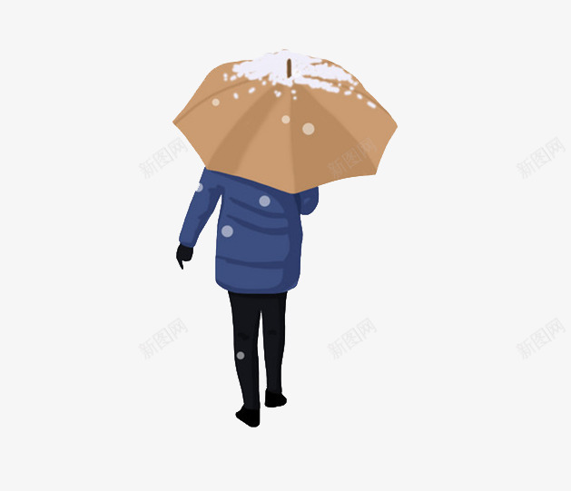 雪地里拿着伞的人png免抠素材_新图网 https://ixintu.com 人 人物 卡通 手绘图 打伞 白雪 走路 雨伞