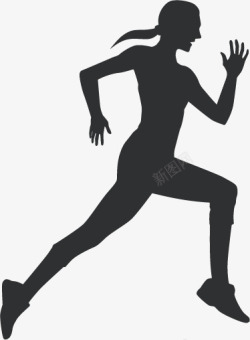 跑步女性跑步剪影高清图片