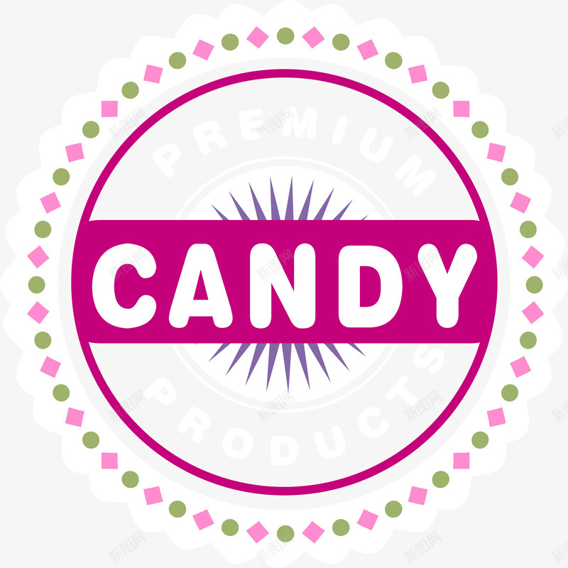 卡通可爱儿童糖果标签png免抠素材_新图网 https://ixintu.com candy 儿童 卡通 可爱 矢量图案 粉色标签 糖果店铺