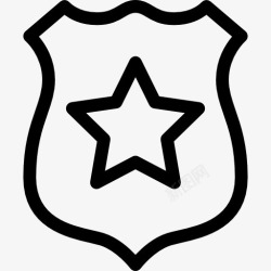 警察保护盾星图标高清图片