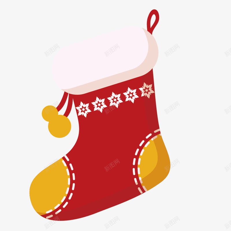 卡通手绘圣诞袜元素png免抠素材_新图网 https://ixintu.com 卡通 圣诞袜 手绘 挂饰 礼物盛放袜 红色袜子