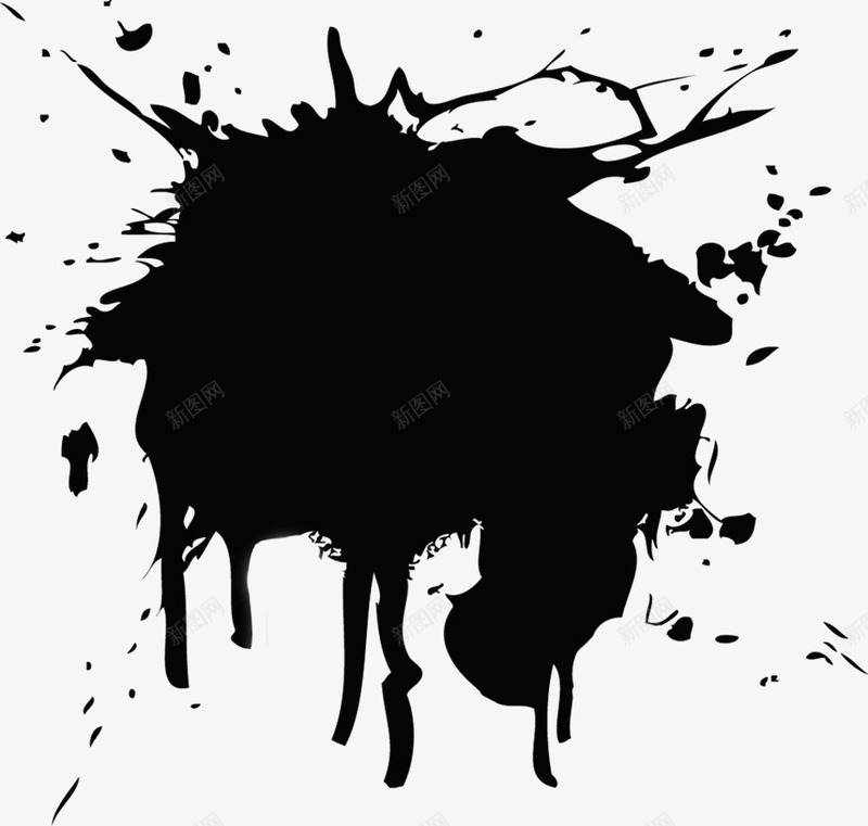 黑色泼墨抽象png免抠素材_新图网 https://ixintu.com 抽象 泼墨 设计 黑色