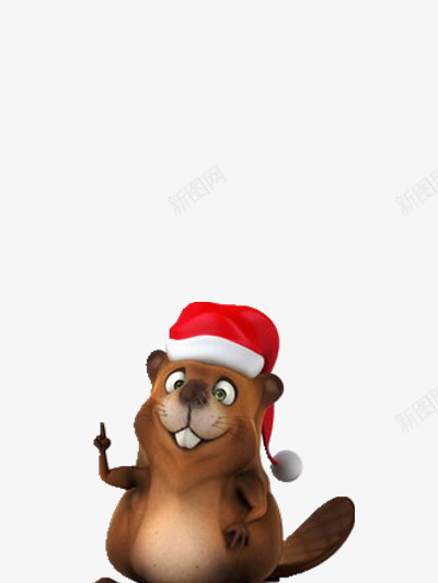 卡通的动物png免抠素材_新图网 https://ixintu.com 可爱 大眼睛 带圣诞帽 素材