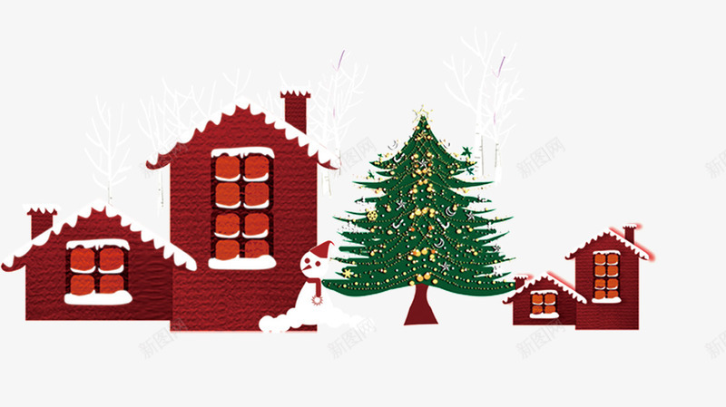 冬季房屋雪景png免抠素材_新图网 https://ixintu.com 冬季 圣诞树 圣诞节 房屋 雪地