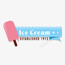 红色雪糕粉色蓝色冰激凌标签图标高清图片