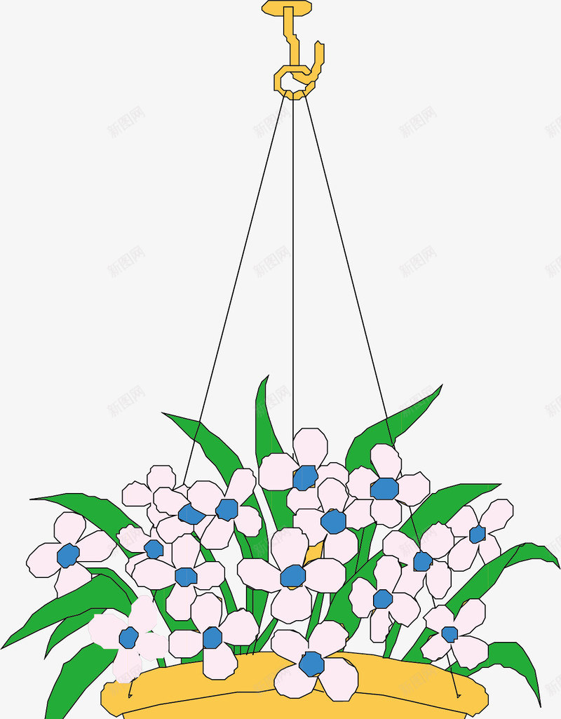 吊篮花朵png免抠素材_新图网 https://ixintu.com 吊篮 室内盆栽 小盆栽 植物盆栽 盆栽花 绿色盆栽 花朵