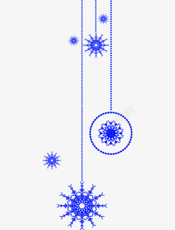 蓝色雪花挂坠素材