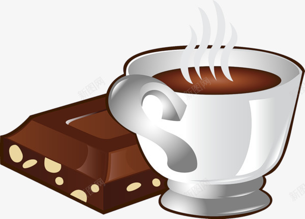 手绘巧克力咖啡png免抠素材_新图网 https://ixintu.com 卡通咖啡杯 咖啡 咖啡杯 巧克力 手绘 银色咖啡杯 黑色巧克力