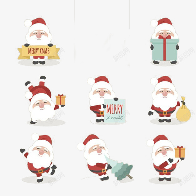 一群简单可爱的圣诞老人png免抠素材_新图网 https://ixintu.com 圣诞卡片 圣诞图片 圣诞图片库 圣诞挂件 圣诞礼物 圣诞素材 圣诞素材库 圣诞老人 圣诞节 圣诞装饰