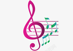 紫色音乐符号素材