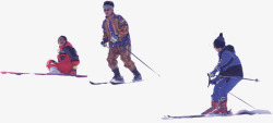 摄影一群小孩子在滑雪素材