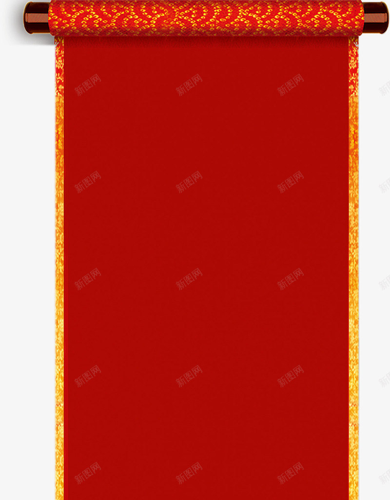 中国风红色画轴海报png免抠素材_新图网 https://ixintu.com 国风 海报 画轴 红色