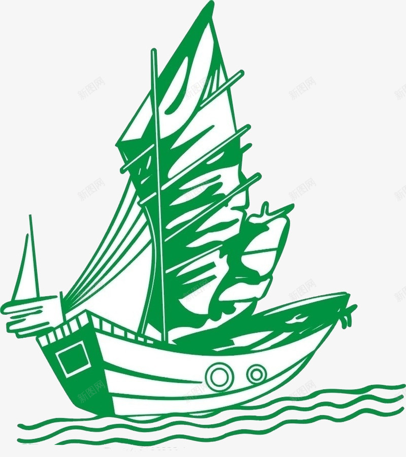 绿色帆船png免抠素材_新图网 https://ixintu.com 其他设计 广告设计 绿色 船 船只 货运轮船 轮船