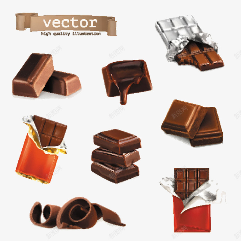 一堆巧克力png免抠素材_新图网 https://ixintu.com 包装 卡通 巧克力