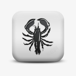 lobster不光滑的白色的广场图标动物动物高清图片