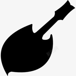 吉他吉他的黑色剪影原形状图标高清图片