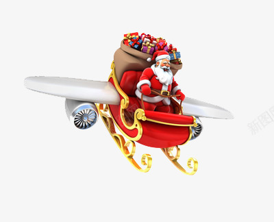 圣诞老人开着雪橇车png免抠素材_新图网 https://ixintu.com 圣诞 圣诞节 老人 雪橇车