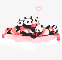 爱劳动爱健康粉红丝带熊猫高清图片