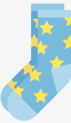 五角星印花可爱风袜子矢量图素材