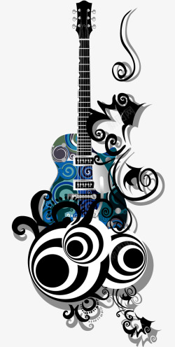 音乐元素吉他矢量图素材