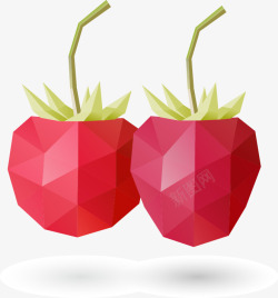 红色卡通草莓装饰素材