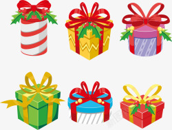 彩色的圣诞礼物手绘礼盒矢量图高清图片