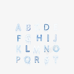淡蓝色字体字母淡蓝色字体冰雪字母高清图片