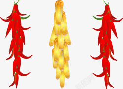 玉米串辣椒串玉米串矢量图高清图片