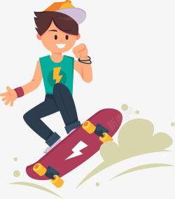 风少年生命在于运动微笑可爱滑板少年高清图片
