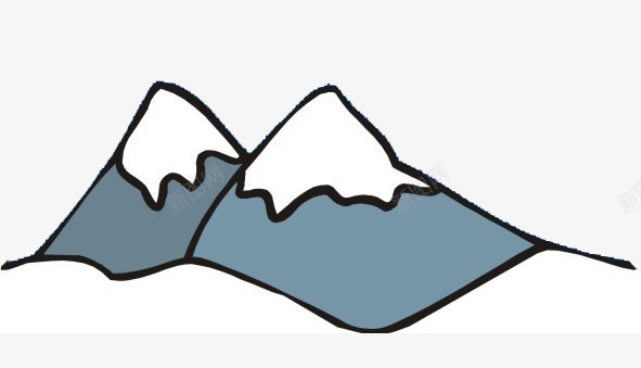 简约的雪山png免抠素材_新图网 https://ixintu.com PNG图形 卡通 灰色 线条 装饰 雪山