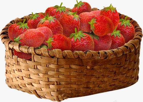 草莓篮子png免抠素材_新图网 https://ixintu.com 果篮 水果 篮子 红色 草莓