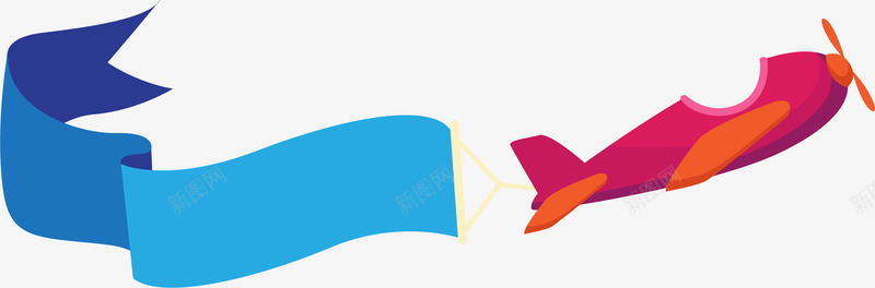 红色飞机拉旗png免抠素材_新图网 https://ixintu.com 卡通 卡通飞机 红色飞机 蓝色横幅 飘旗 飞机 飞机拉旗